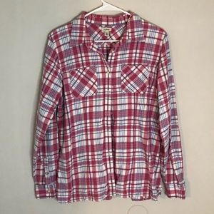 L.L. BEAN - Plaid Flannel Button Up